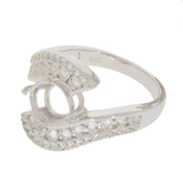 Sterling Silver Semi Mount Ring Setting Oval OV 9x7mm PJC4080R - Syzjewelry